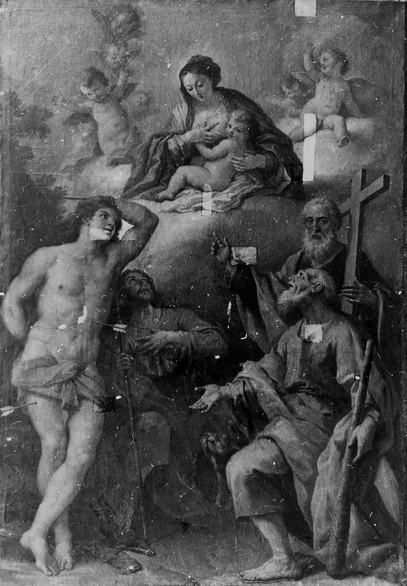 Paolo de Matteis 76 Madonna con Bambino con San Giacomo, San Filippo, San Sebastiano e San Rocco Castel di Sango, L'Aquila
