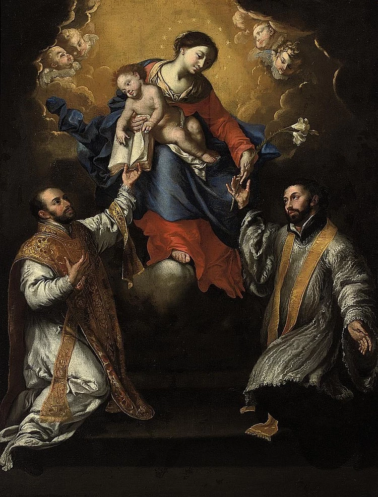 Francesco de Rosa, detto Pacecco 97 La Madonna col Bambino in gloria e i Santi Ignazio di Loyola e Saverio