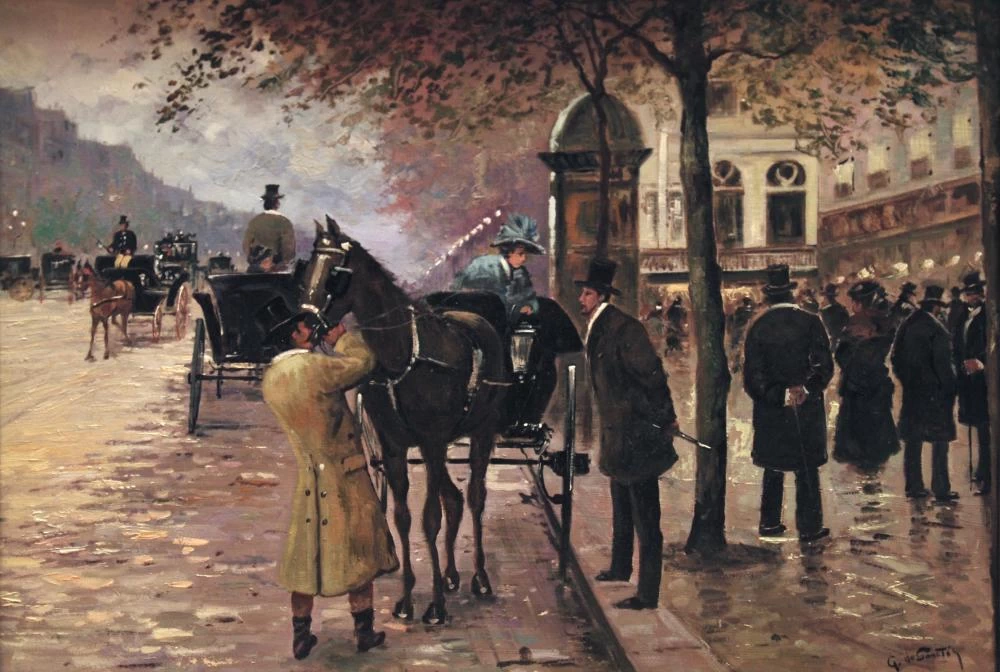 Giuseppe De Sanctis Boulevard parigino con carrozza