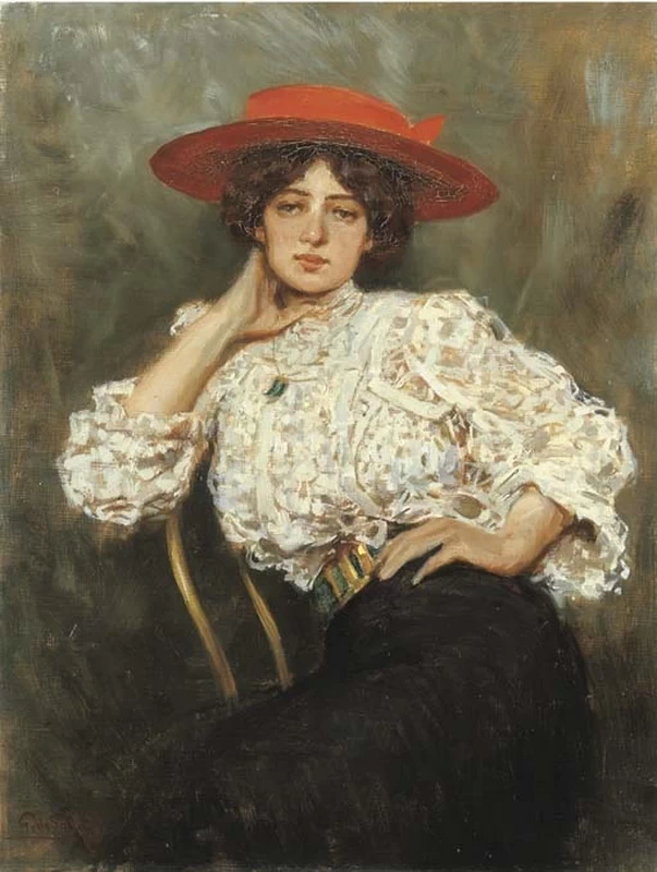 Giuseppe De Sanctis Il cappellino rosso