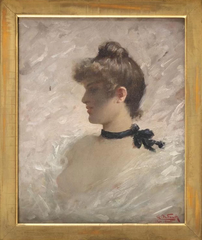 Giuseppe De Sanctis Ritratto di donna di profilo