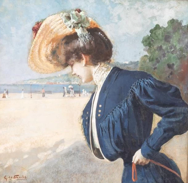 Giuseppe De Sanctis Signora sulla spiaggia