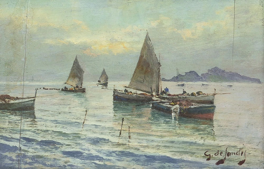 Giuseppe De Sanctis Vele in mare