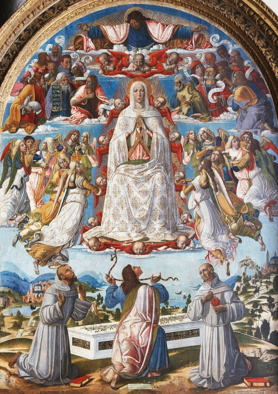 Benvenuto di Giovanni 19 Assunzione della Vergine. e ss.. Tommaso Francesco d'Assisi e Antonio da Padova Chiesa dei Santi Sebastiano e Fabiano (Asciano)