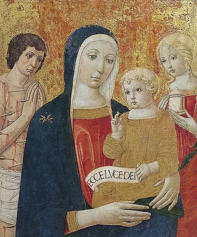 Benvenuto di Giovanni 59 Madonna col Bambino fra San Sebastiano e Santa Maria Maddalena Saturnia, chiesa di Santa Maria Maddalena attribuito