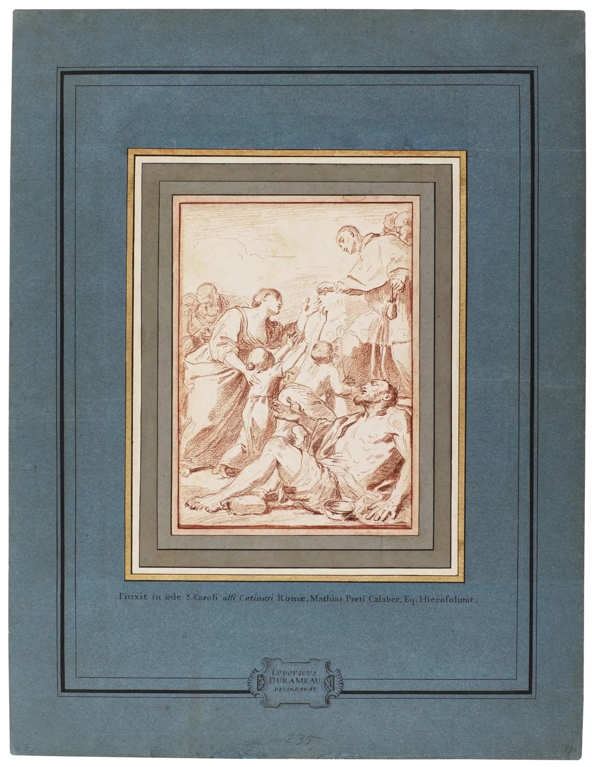Louis Jean Jacques Durameau 35 San Carlo Borromeo fa l'elemosina. Da Mattia Preti