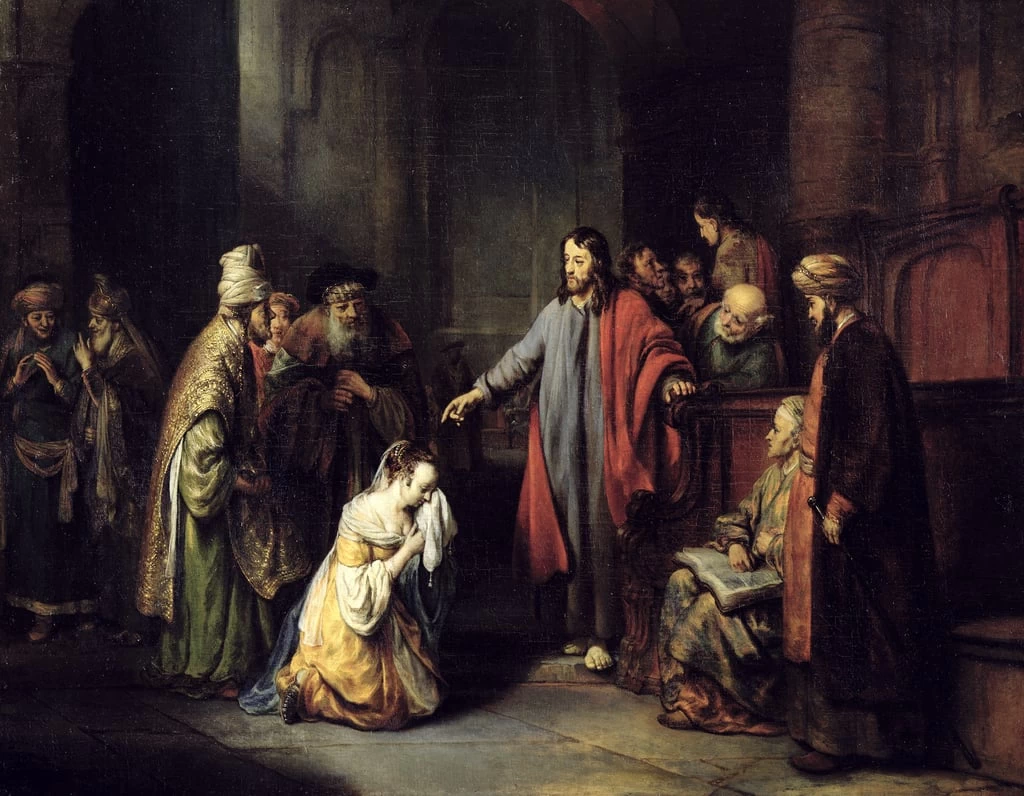 Gerbrand van den Eeckhout 13 Cristo e l'adultera Gemaeldegalerie Alte Meister, Kassel