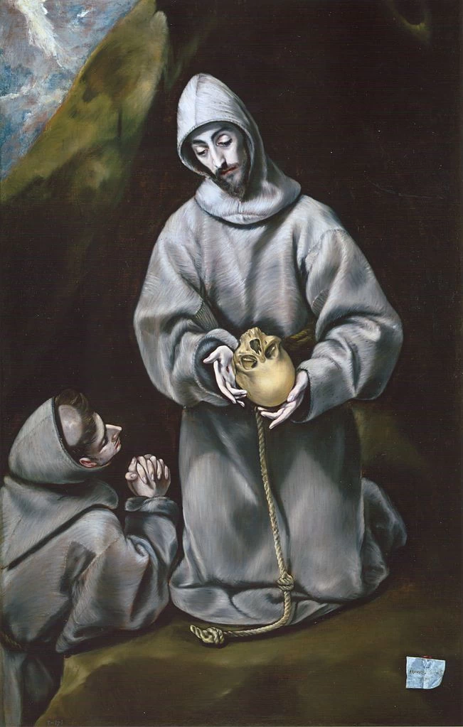 El Greco 211 San Francesco d'Assisi e frate Leone meditano sulla morte Museo del Prado, Madrid