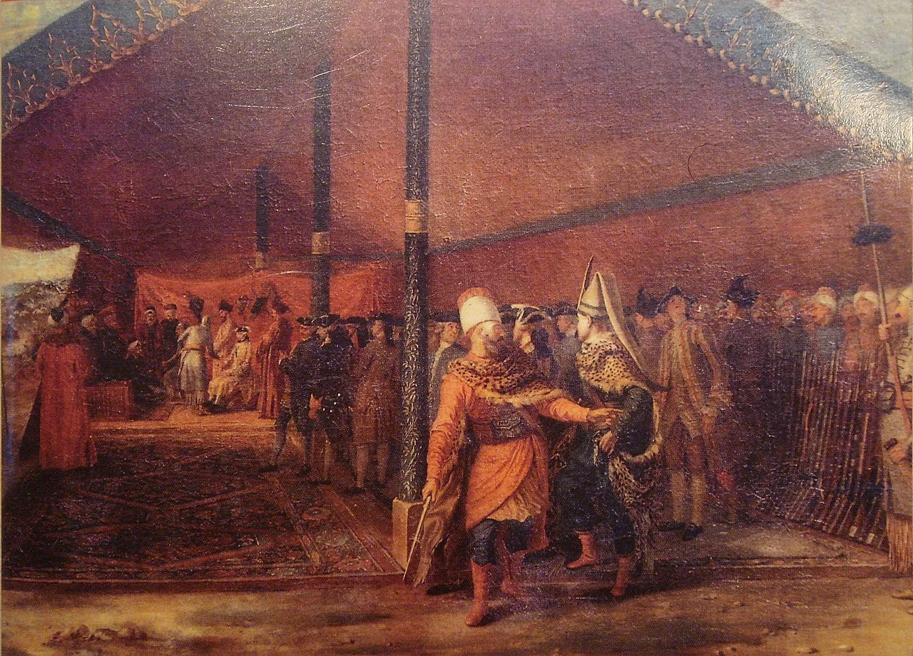 Antoine de Favray 32 Santo sacerdote con il Gran Visir nell'accampamento di Daud Pasha nel 1769