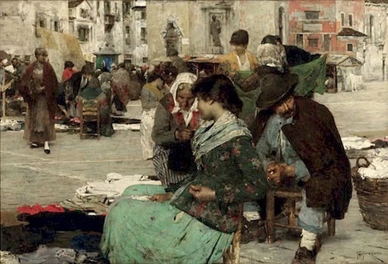 Giacomo Favretto 1 Al mercato (Mercato in Campo San Polo)