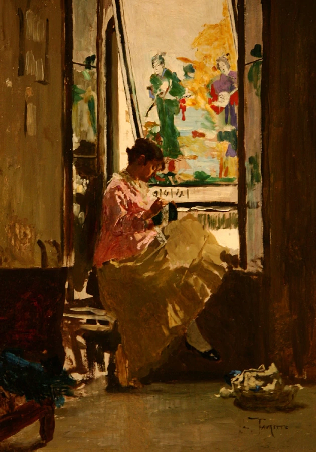 Giacomo Favretto 119 Ragazza alla finestra, 1879 Fine Arts Museums of San Francisco