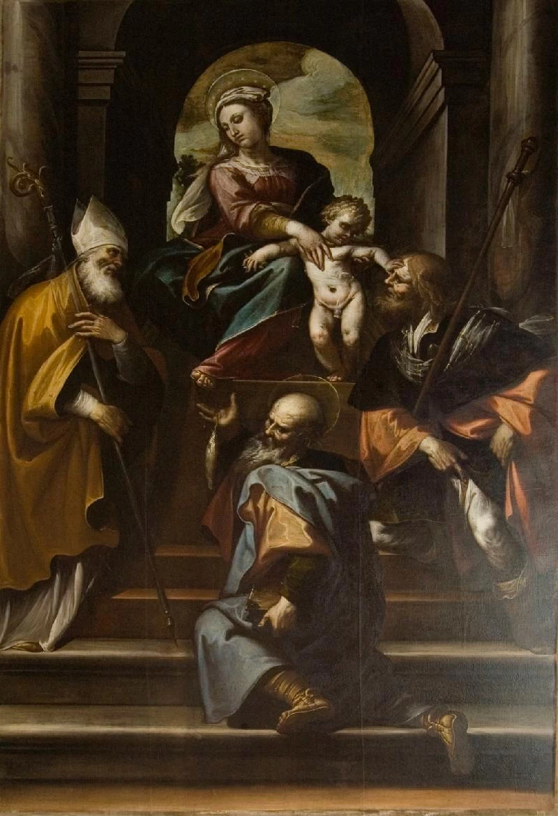 Tela con Madonna con il Bambino e Santi
