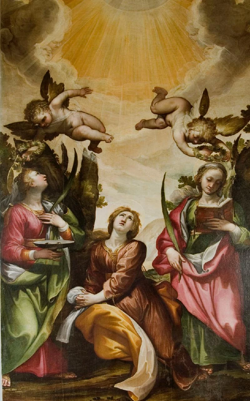 Tela con Sante Lucia, Maddalena e Restituta