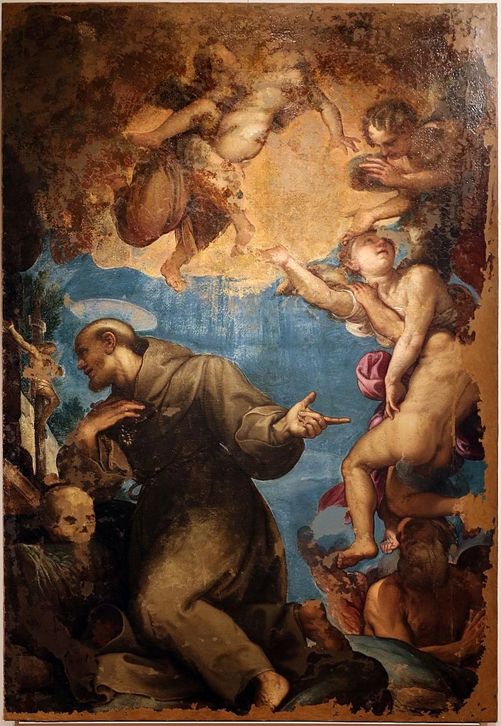 San francesco intercede per le anime