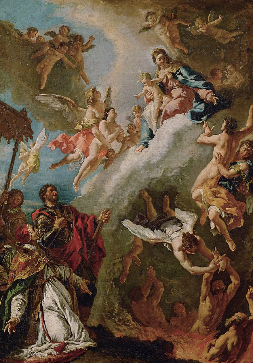 Francesco Fontebasso 174 Papa Gregorio I e San Vitale chiedono alla Madonna le anime del Purgatorio Kunsthistorisches Museum, Vienna