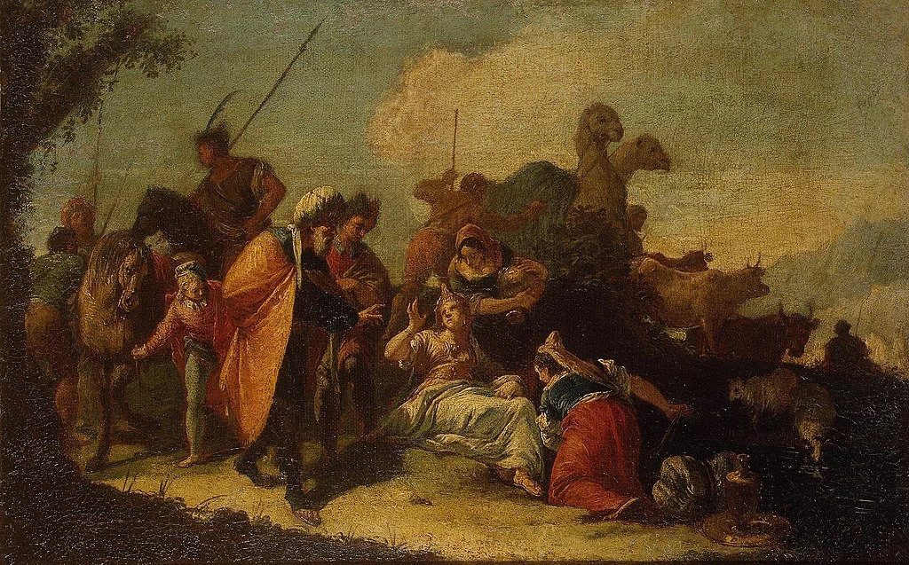 Francesco Fontebasso 186 Rachele nasconde gli idoli al padre Laban Hermitage, San Pietroburgo