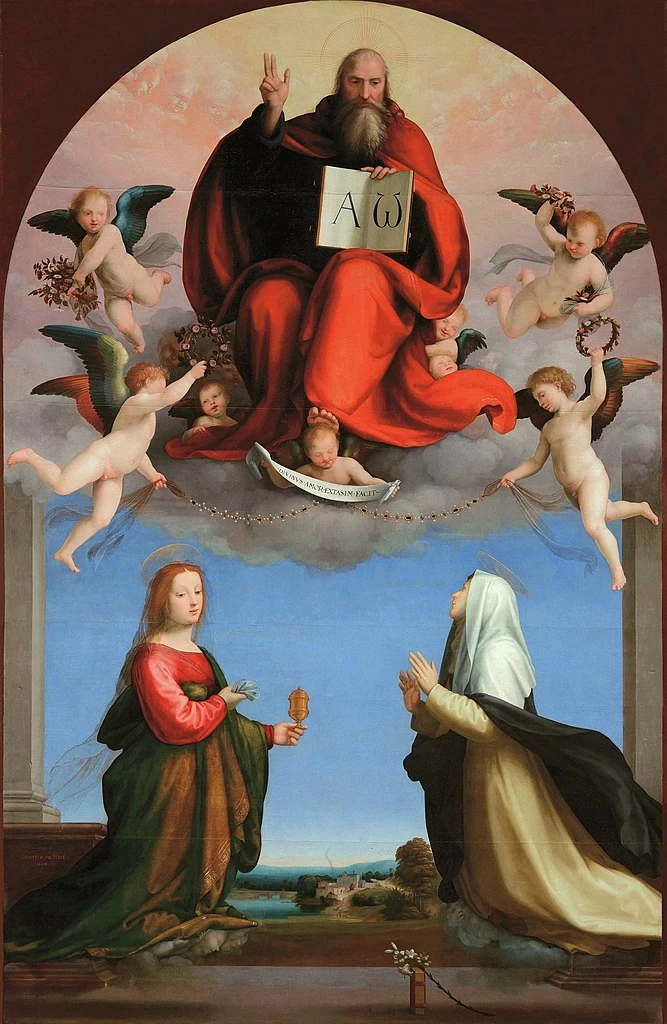 Fra Bartolomeo 22 Dio Padre con le sante Caterina da Siena e Maria Maddalena Museo Nazionale di Villa Guinigi, Lucca