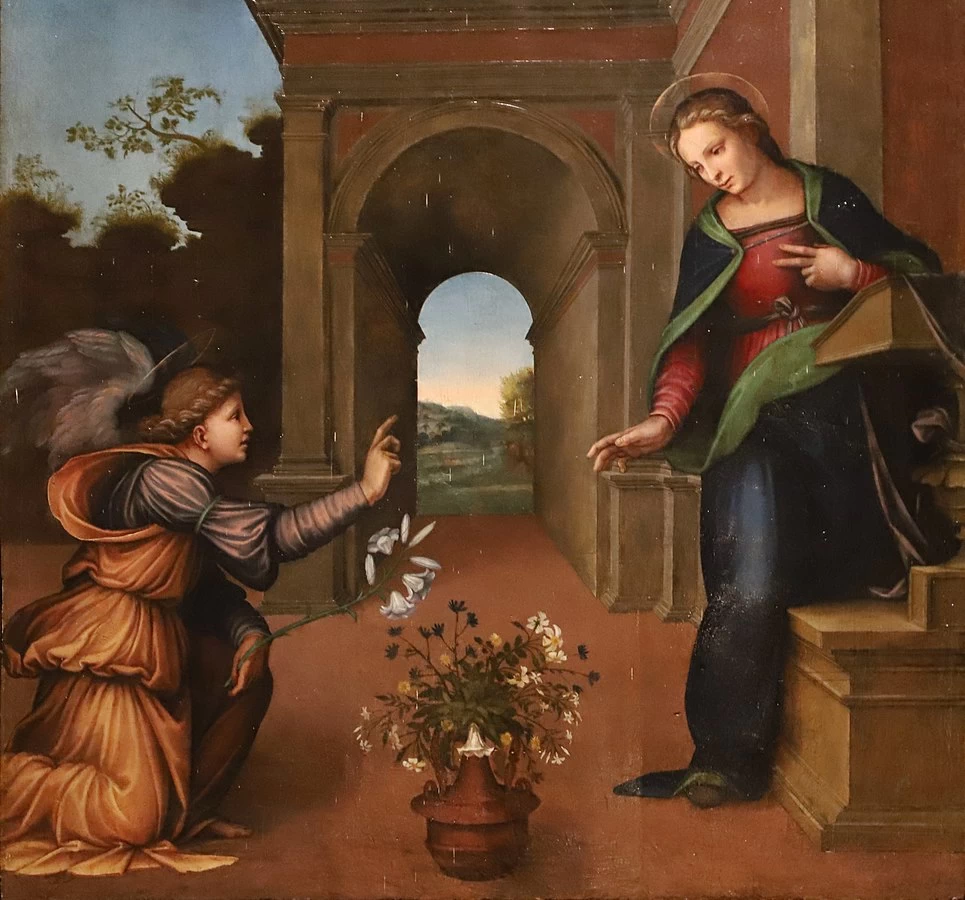 Annunciazione - abbazia di San Gaudenzio, Firenze, dettaglio, attribuito