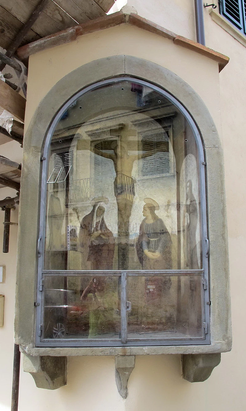 Via aretina, tabernacolo del franciabigio a Rovezzano