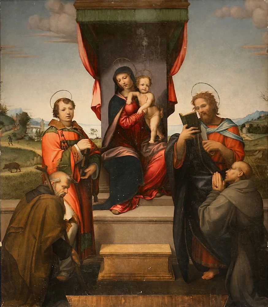 Madonna in trono tra santi - attribuito, Santo Stefano a Campoli