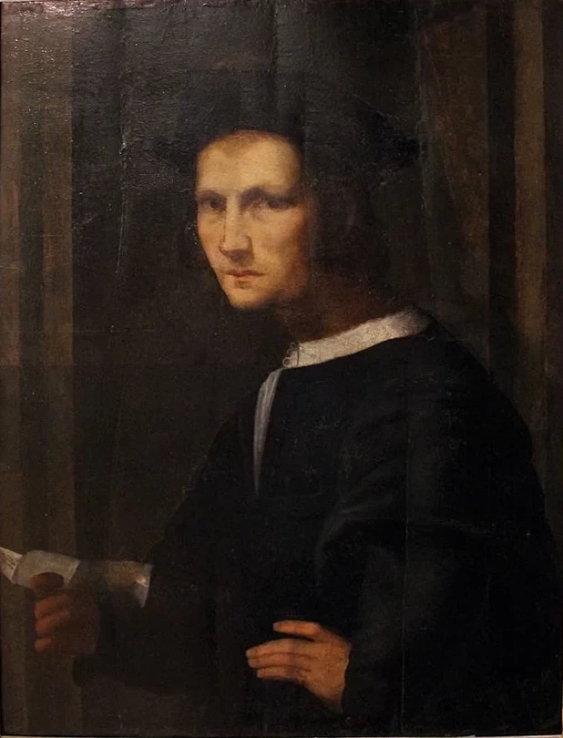 Ritratto di giovane uomo con lettera - Galleria Giorgio Franchetti alla Ca' d'Oro, attribuito