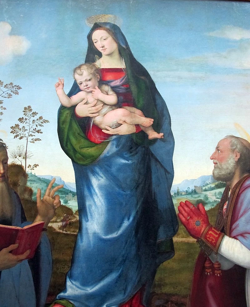 Madonna con Bambino e Santi. Girolamo e Zanobi - Louvre, Parigi, dettaglio