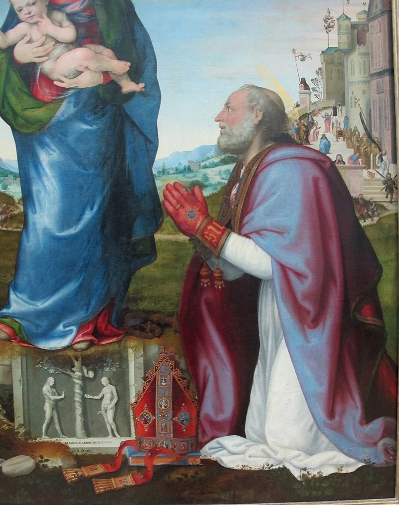 Madonna con Bambino e Santi. Girolamo e Zanobi - Louvre, Parigi, dettaglio