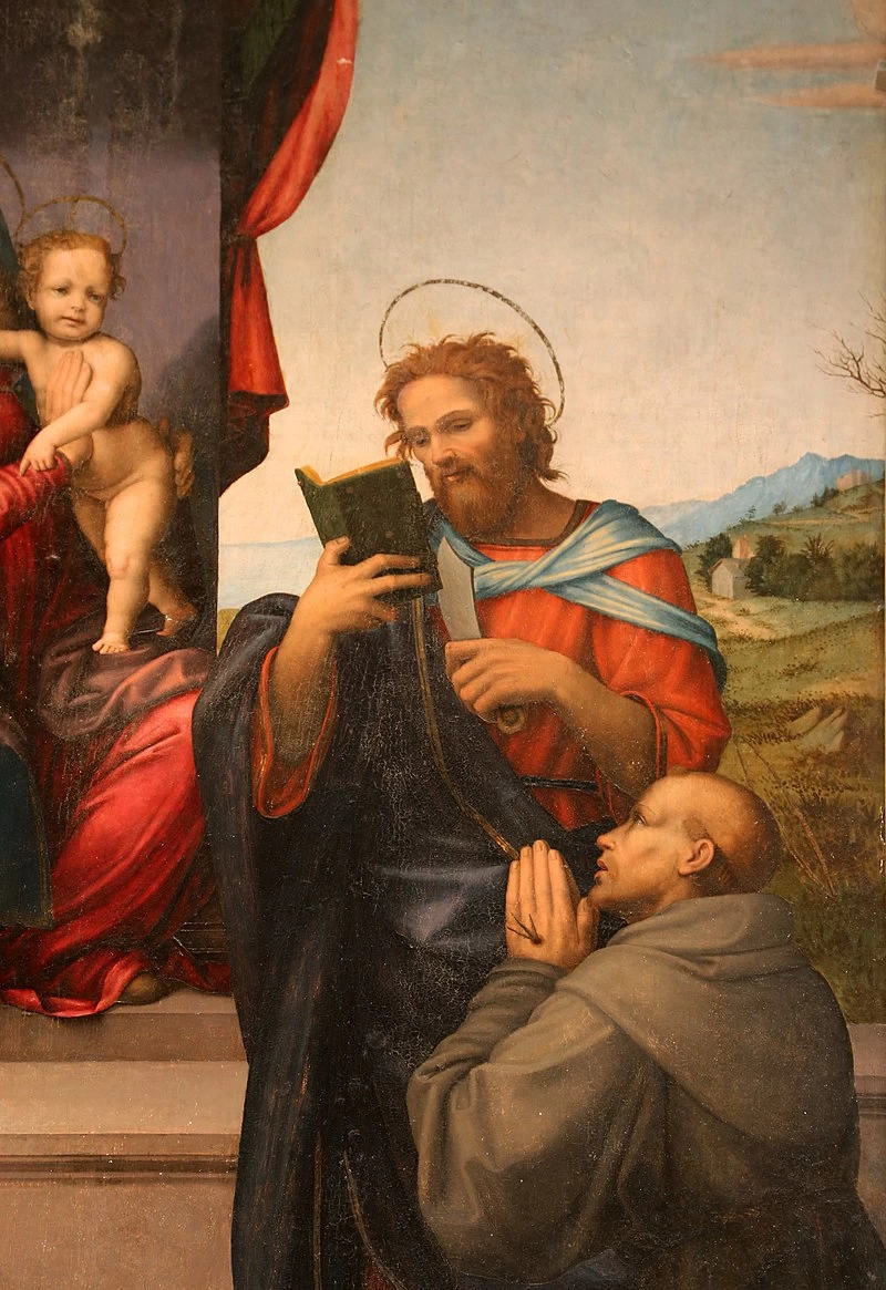 Madonna in trono tra santi - attribuito, Santo Stefano a Campoli, dettaglio.jpg 1