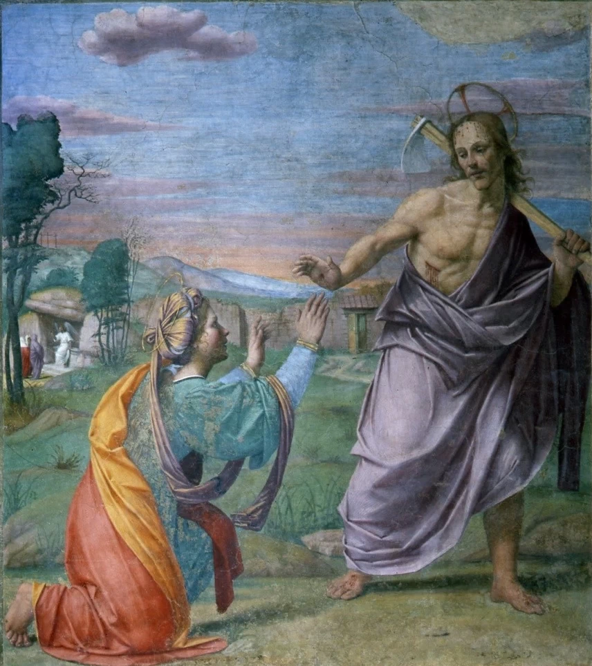 Franciabigio 102 apparizione di Cristo risorto a Santa Maria Maddalena Museo del Cenacolo di Andrea del Sarto dettaglio