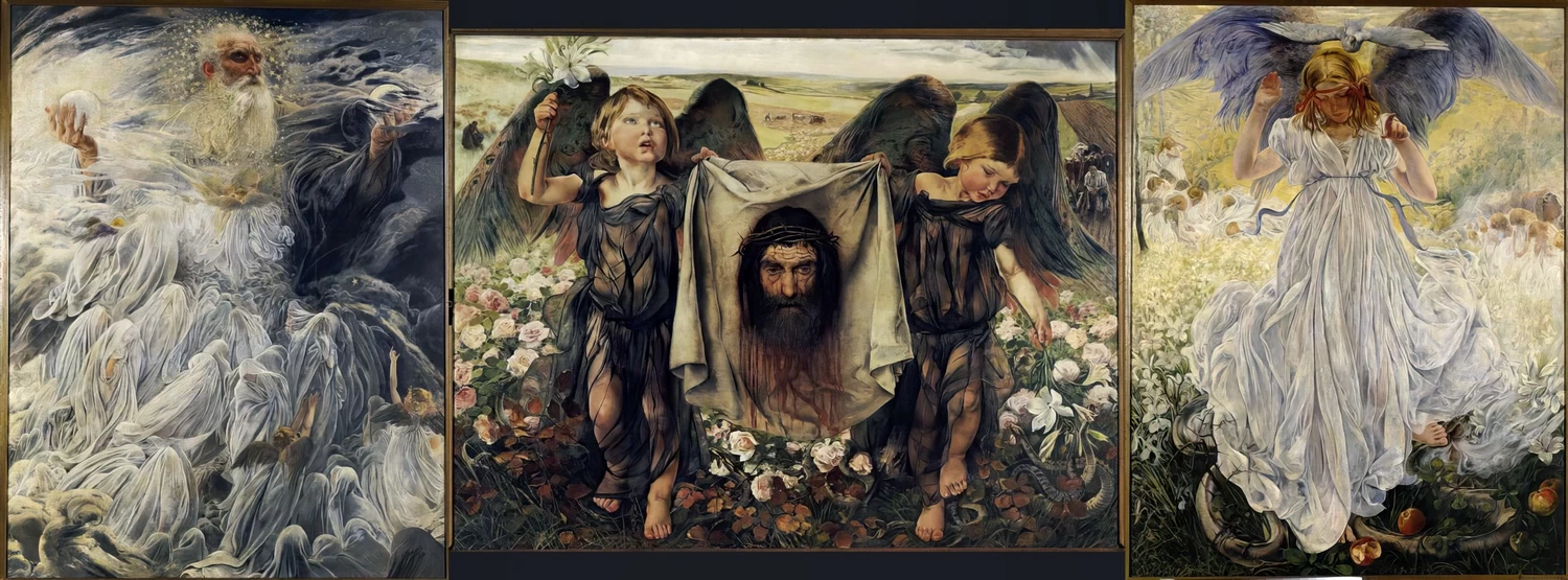 Léon Frédéric 103 Trittico della Santissima Trinità