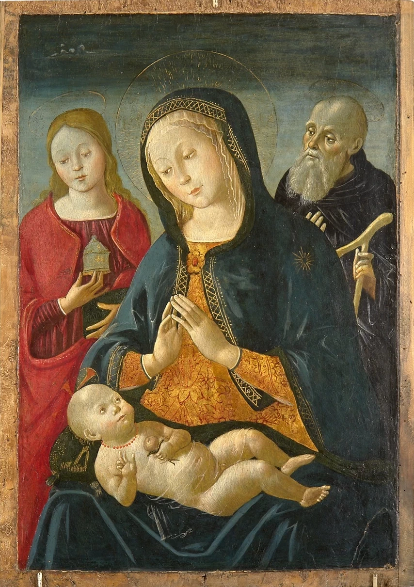 Bernardino Fungai 44 Madonna col bambino e i santi Maria Maddalena e Antonio abate Pinacoteca Nazionale di Siena