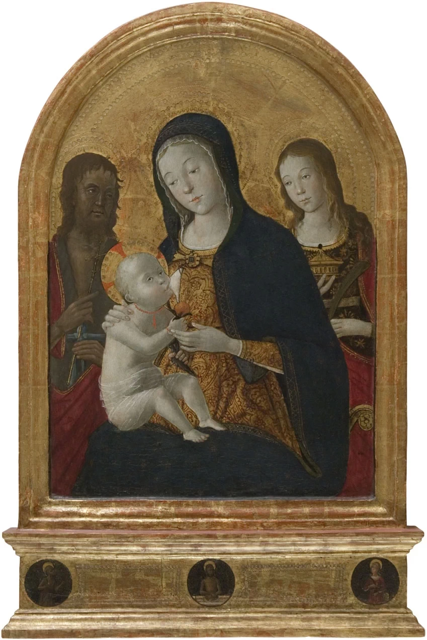 Bernardino Fungai 53 Madonna del Latte con San Giovanni Battista e Santa Maria Maddalena Pinacoteca Nazionale di Siena