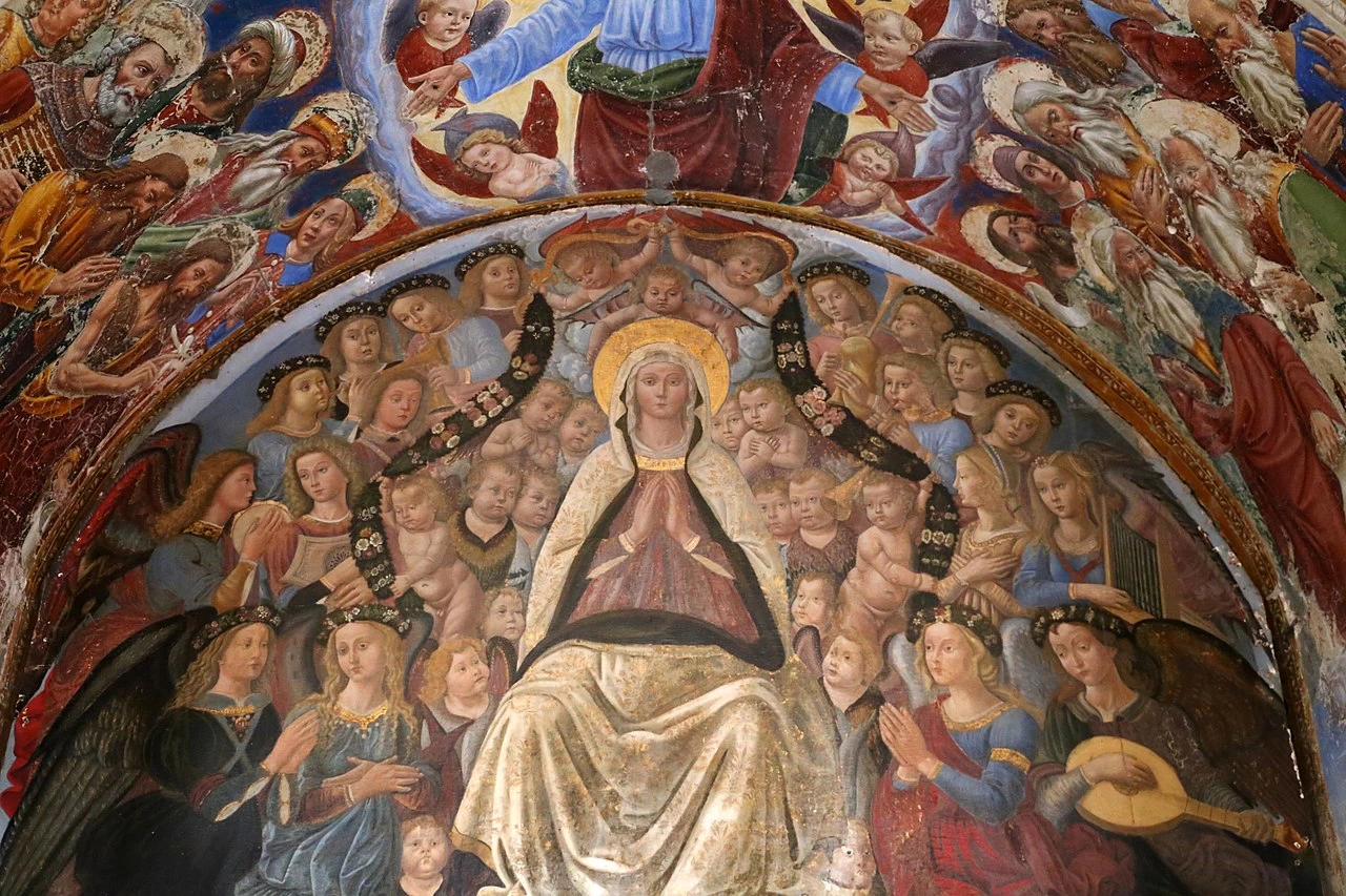Bernardino Fungai 8 Assunzione di Maria Convento di San Girolamo a Siena dettaglio