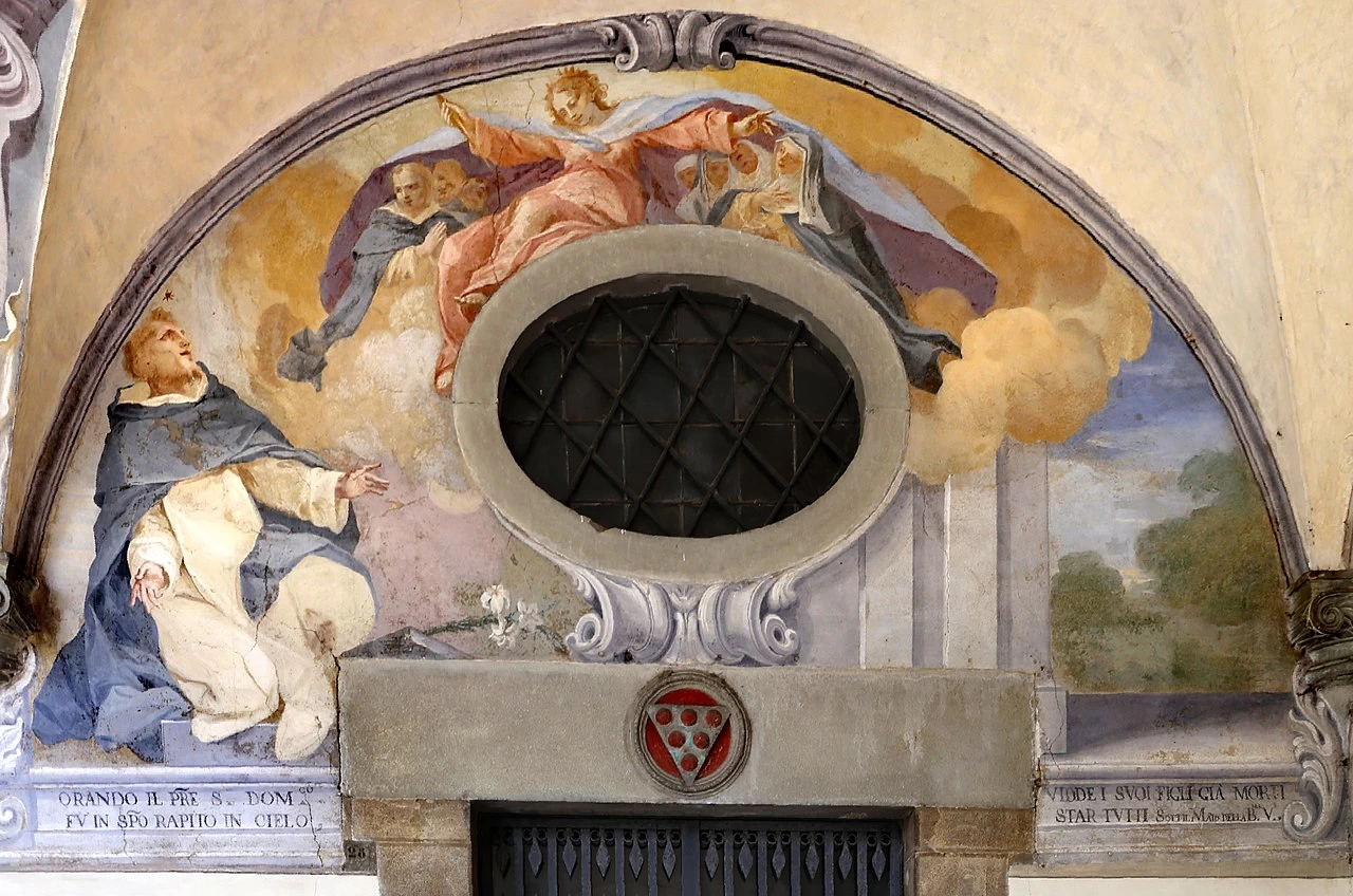Sebastiano Galeotti 38 Chiostro di San Domenico, San Marco, Venezia san Domenico vede i confratelli morti sotto il manto di Maria
