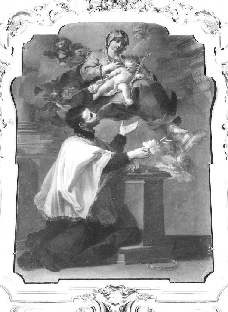 Sebastiano Galeotti 95 San Luigi Gonzaga adora la Vergine col Bambino Palazzo dell'Università di Genova