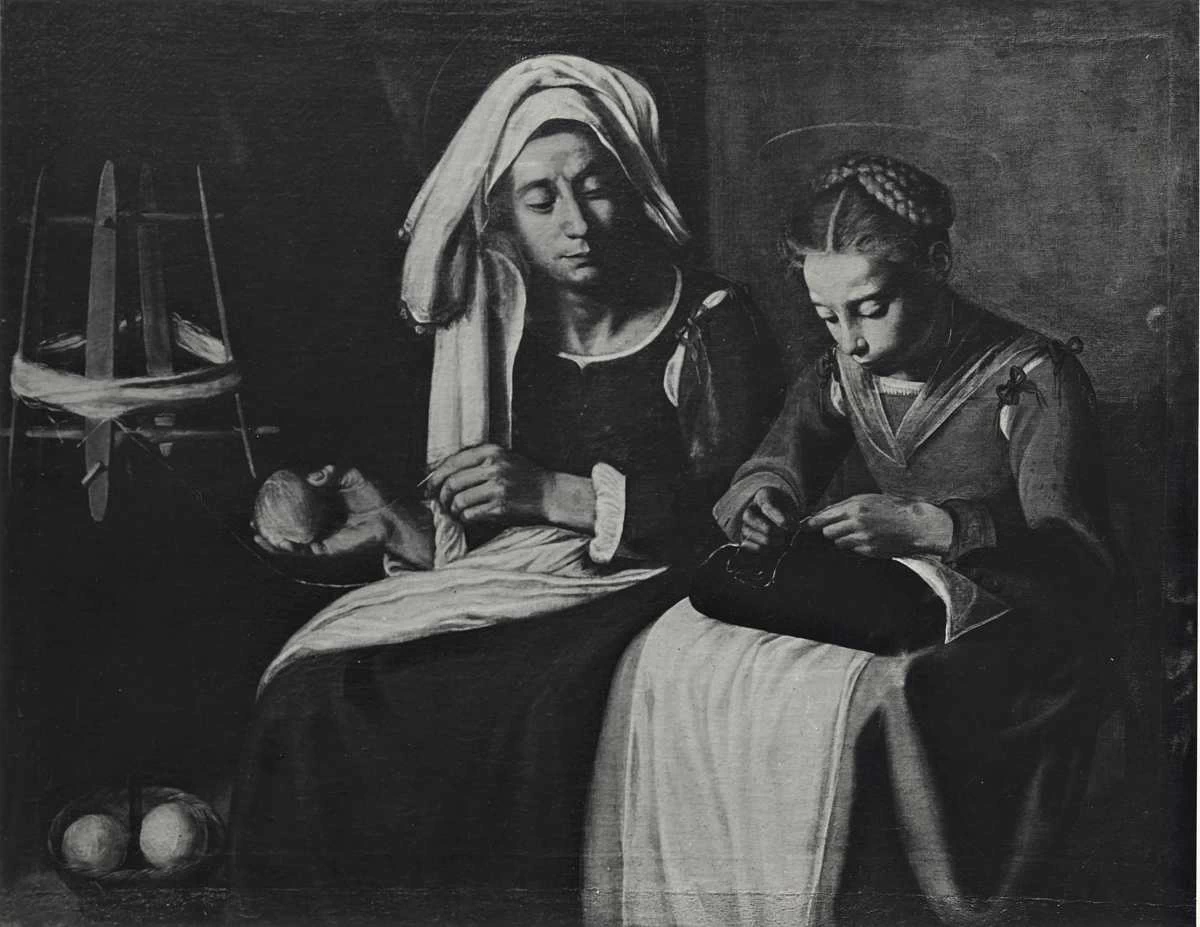 Giovanni Antonio Galli detto Spadarino 45 Maria Vergine che cuce assistita da sant'Anna Galleria Spada, Roma attribuito