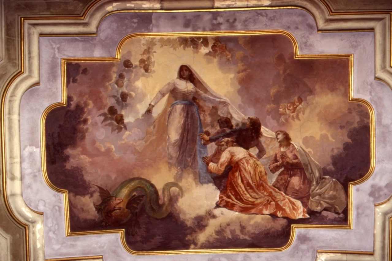 Vincenzo Galloppi 13 Madonna protegge alcune fanciulle Chiesa di san Nicola da Tolentino, Napoli