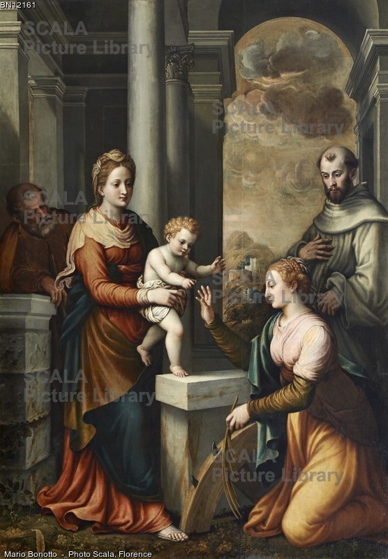 229 Sposalizio mistico di S.Caterina con S.Giuseppe,S.Francesco 1565 Vimercate (Mi), santuario della Beate Vergine