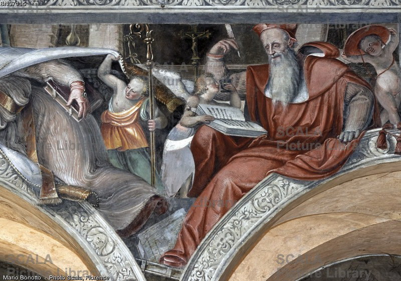 263 San Girolamo affresco attribuito a Lattanzio Gambara 1490 Brescia. Chiesa di San Crist
