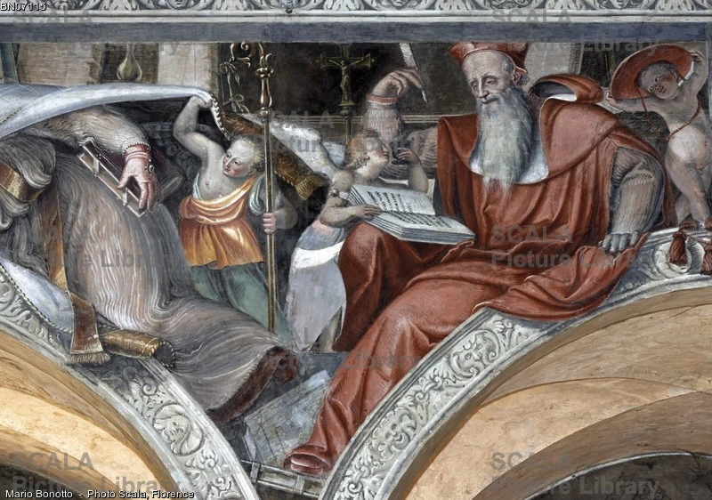 263 San Girolamo affresco attribuito a Lattanzio Gambara 1490 Brescia. Chiesa di San Crist