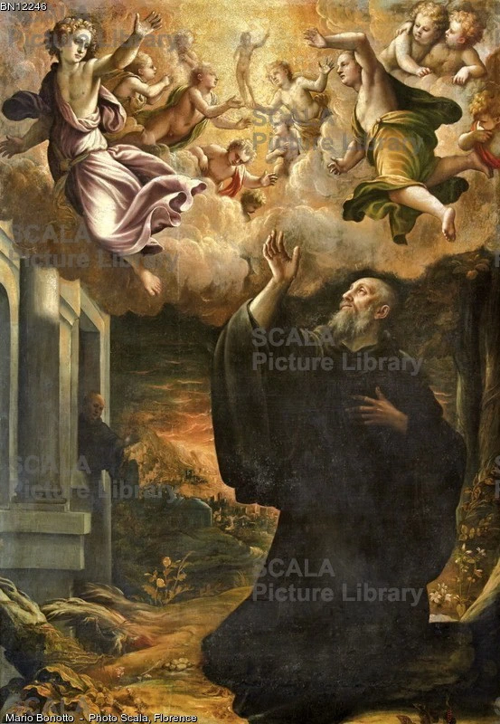 265 San Placido ammira l'ascesa dell'anima di S. Flavia attribuito Maguzzano (Bs)S. Maria assunta Abbazia Benedettina