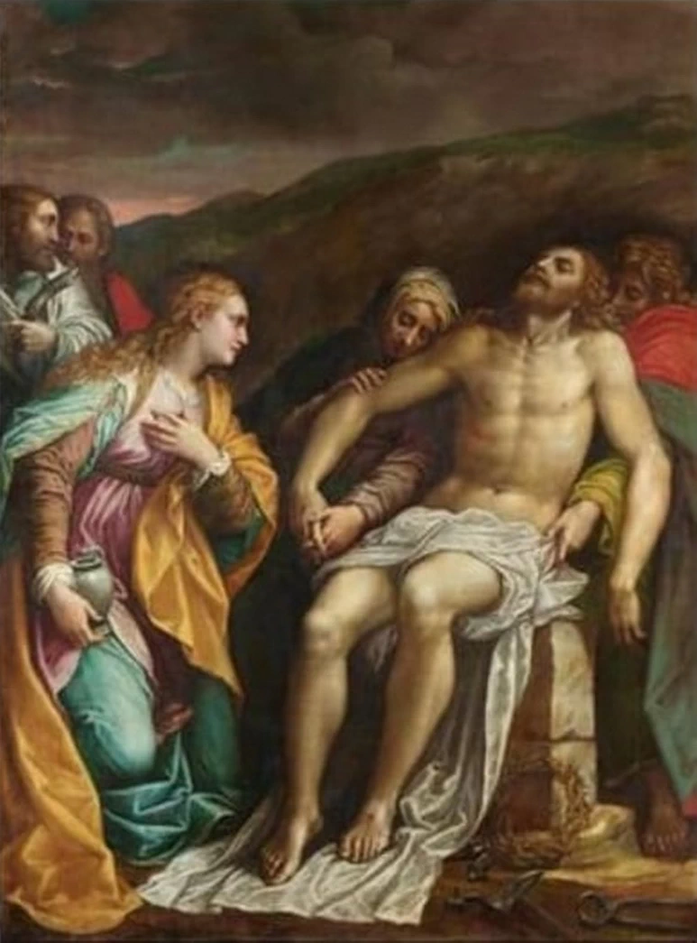 Compianto sul Cristo morto con i santi Bartolomeo e Pietro - Brescia