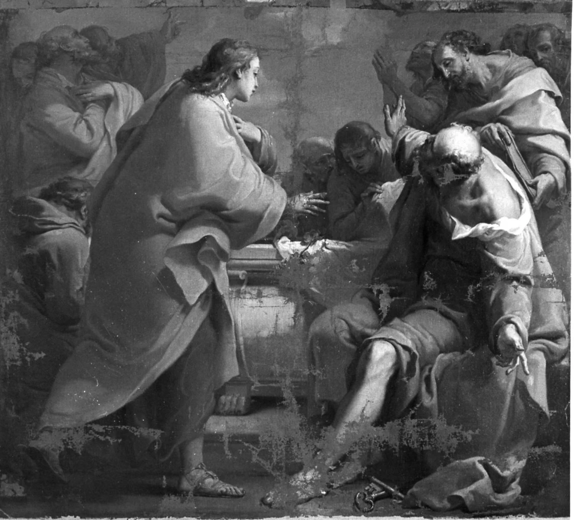 Gaetano Gandolfi 98 apostoli intorno al sepolcro vuoto e colmo di fiori della Madonna Ponte in Valtellina, Sondrio