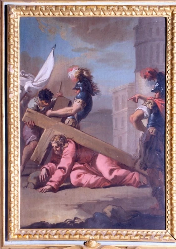 Mauro Gandolfi 34 Via Crucis Gesù cade sotto la croce la prima volta Monte san Pietro, Bologna 1