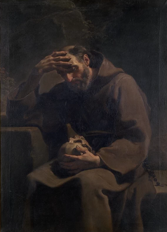 Ubaldo Gandolfi 64 San Francesco medita sul teschio Quartiere S. Stefano, Bologna