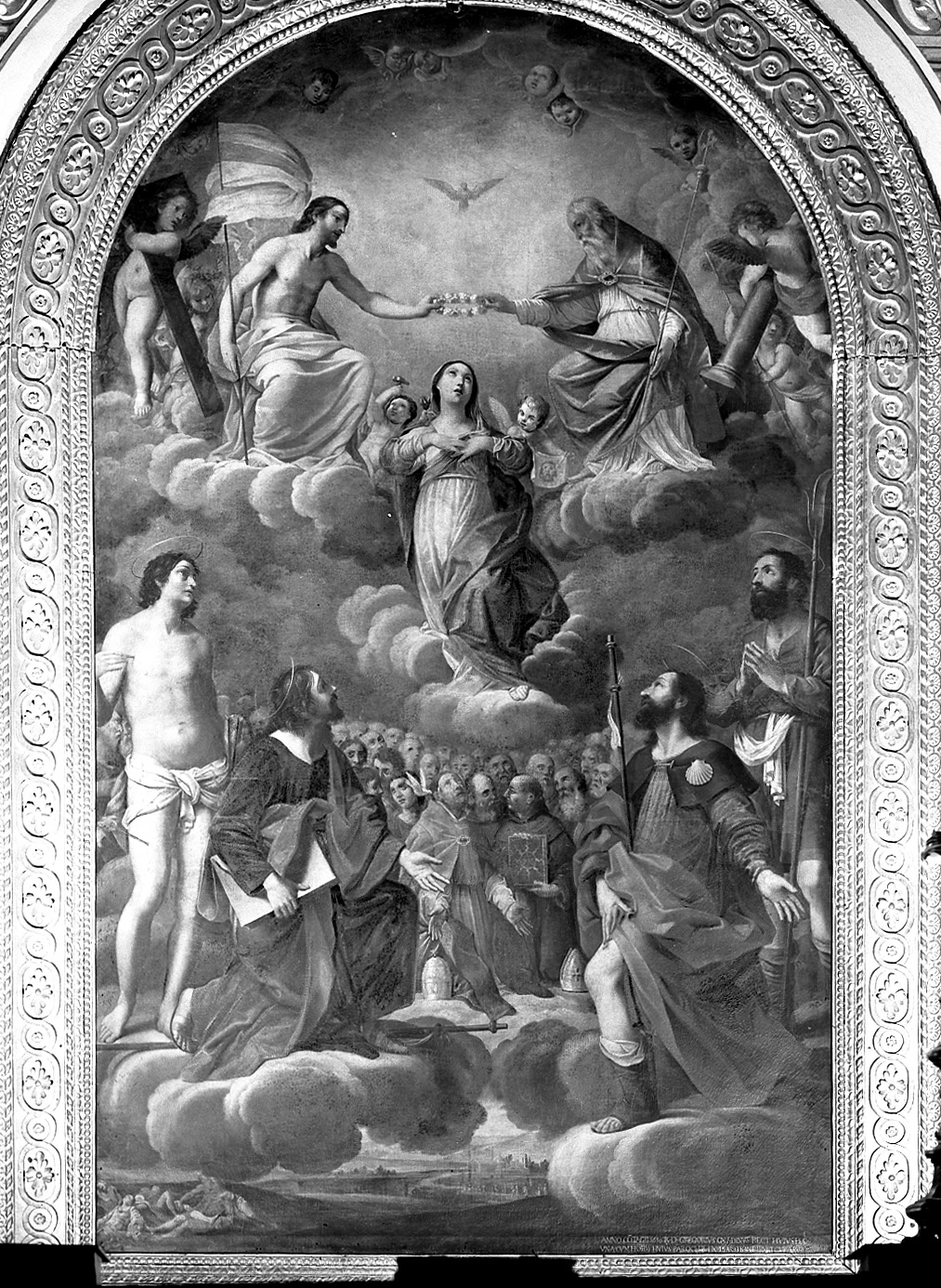 Giovan Francesco Gessi 24 Incoronazione della Madonna tra San Sebastiano, San Giacomo e San Rocco Budrio, Bologna