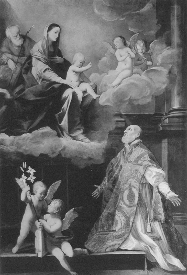 Giovan Francesco Gessi 47 San Filippo Neri ha la visione della Madonna col Bambino Pieve di cento, Bologna