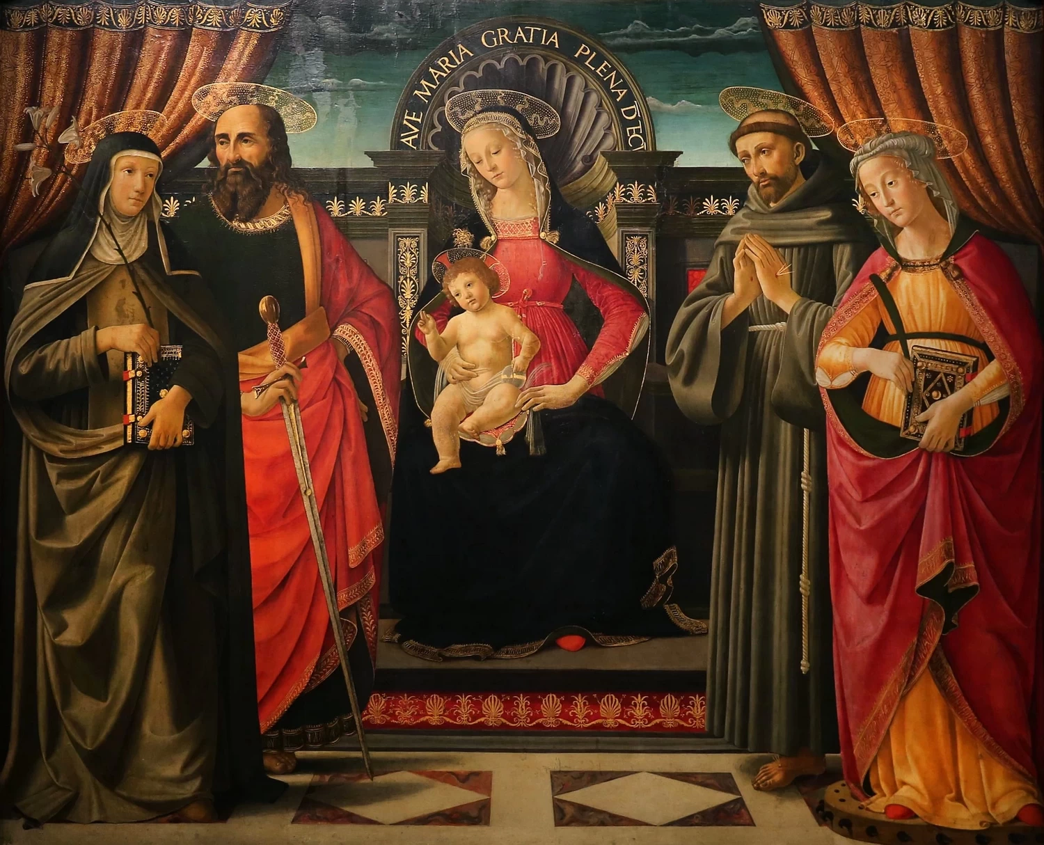 Davide Ghirlandaio 19 Madonna in trono e santi