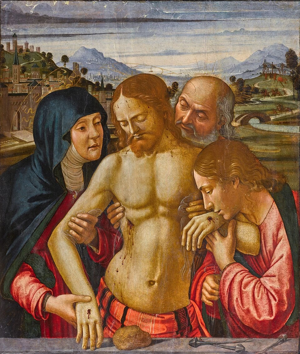 Davide Ghirlandaio 7 Cristo sorretto dalla Vergine, da san Giovanni Evangelista e da Giuseppe d'Arimatea