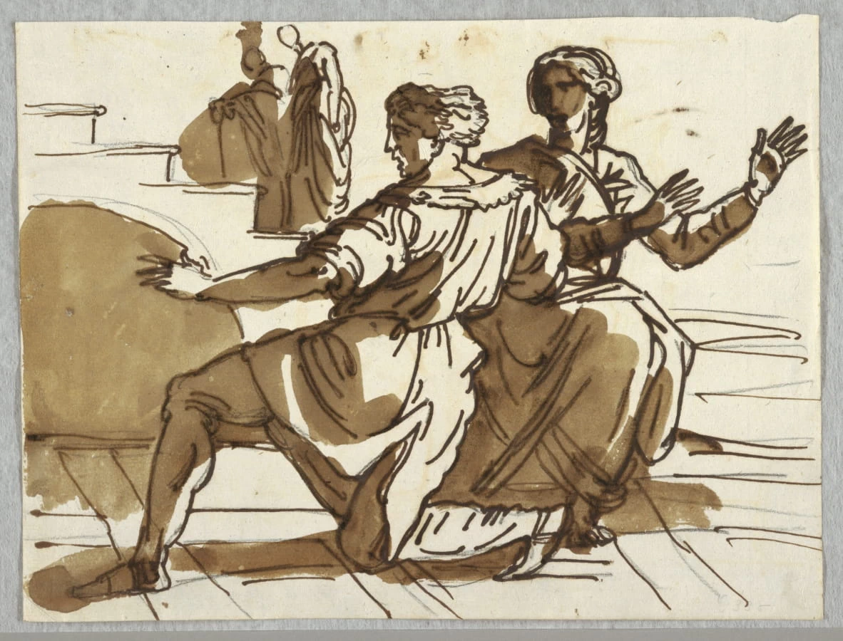 Felice Giani 187 Uomo e Donna, Cartone animato per Morte di Anania da Raffaello Sanzio Smithsonian Institution